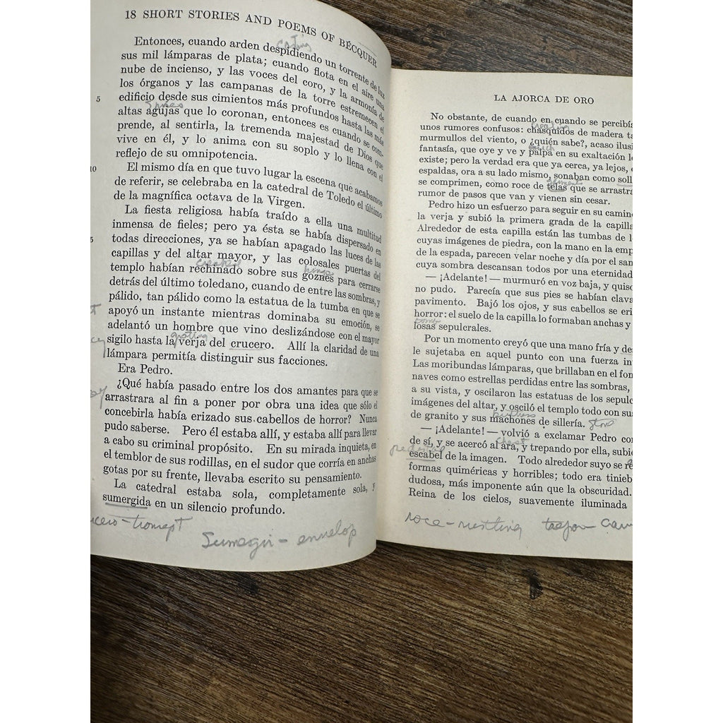Rare 1936 Edition Of Short Stories and Poems of Becquer MacMillan Co