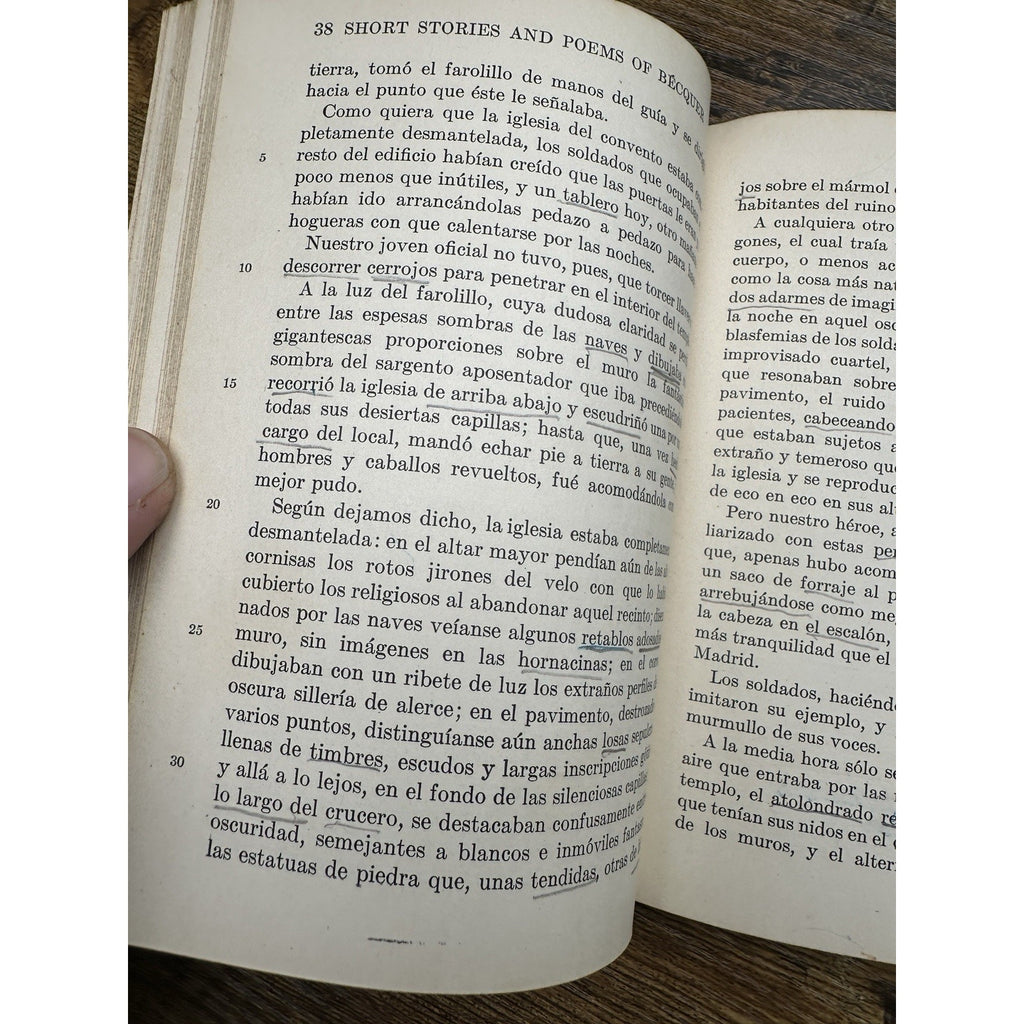 Rare 1936 Edition Of Short Stories and Poems of Becquer MacMillan Co