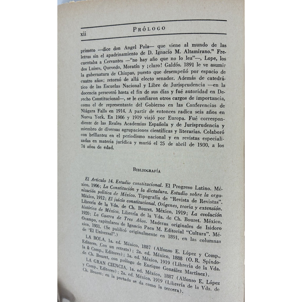 Emilio Rabasa - La Bola y La Gran Ciencia (1948) Coleccion Escritores Mexicanos