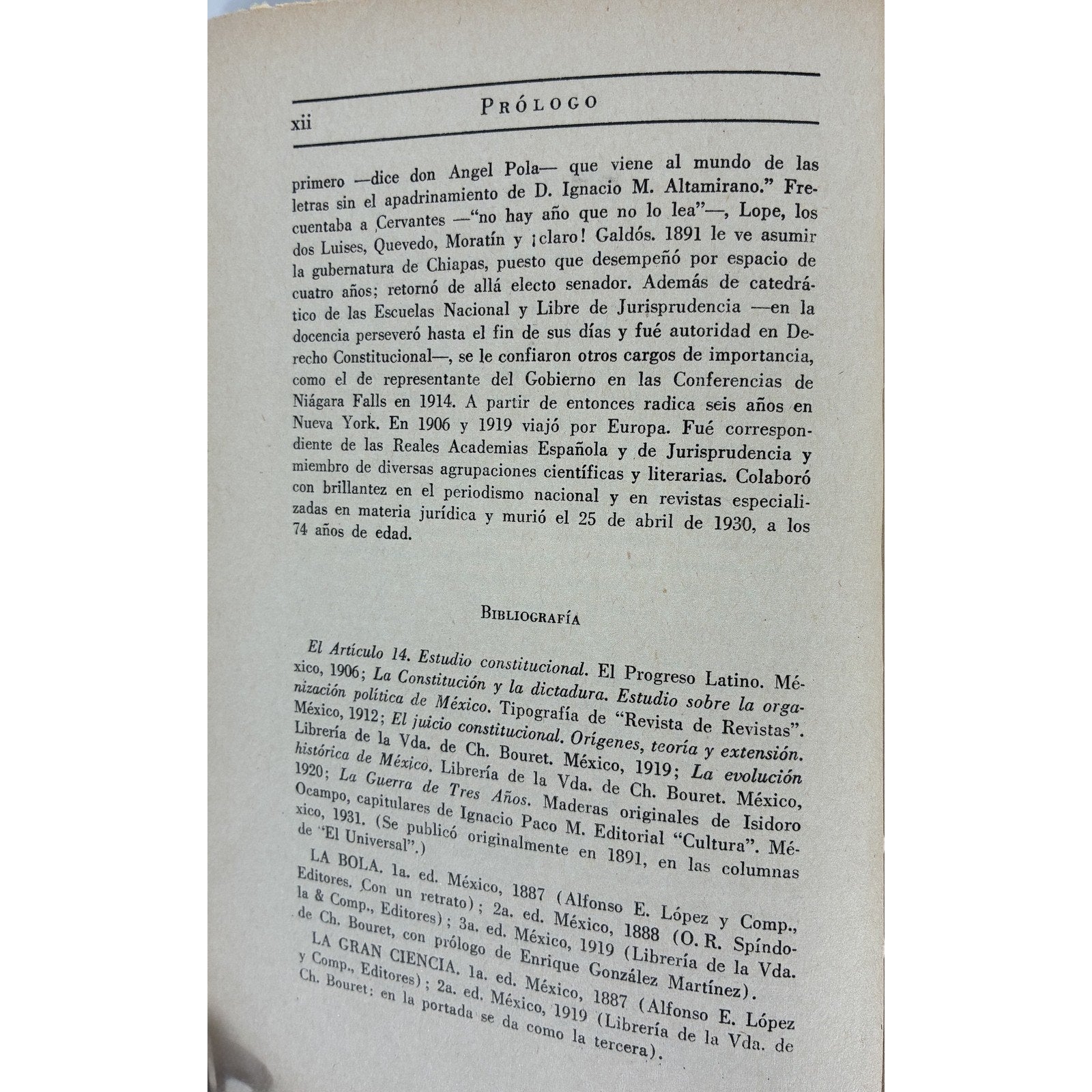 Emilio Rabasa - La Bola y La Gran Ciencia (1948) Coleccion Escritores Mexicanos