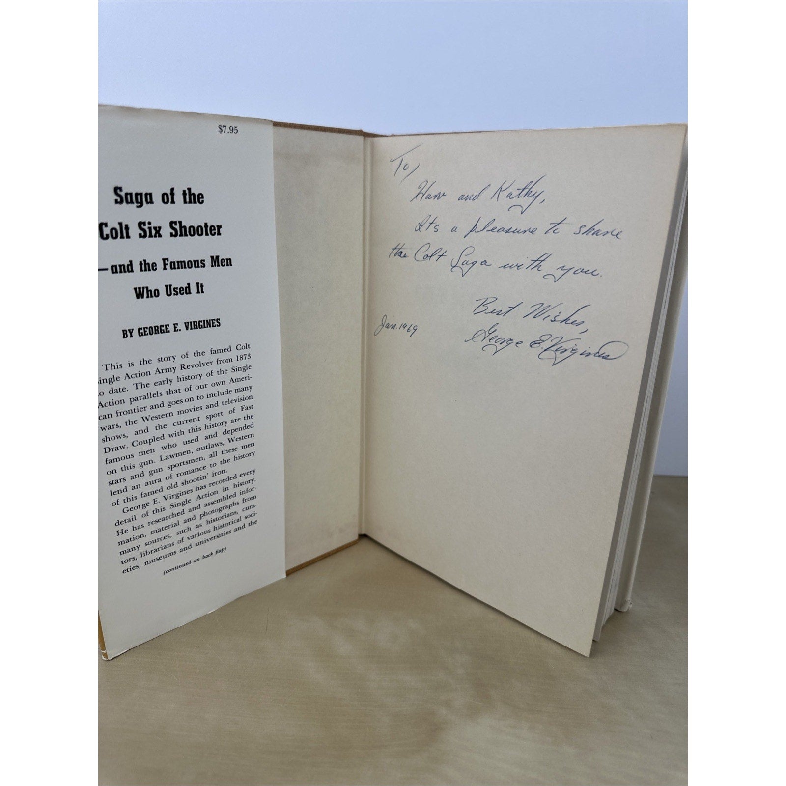 Saga of the Colt Six-shooter Signed Copy Good Condition