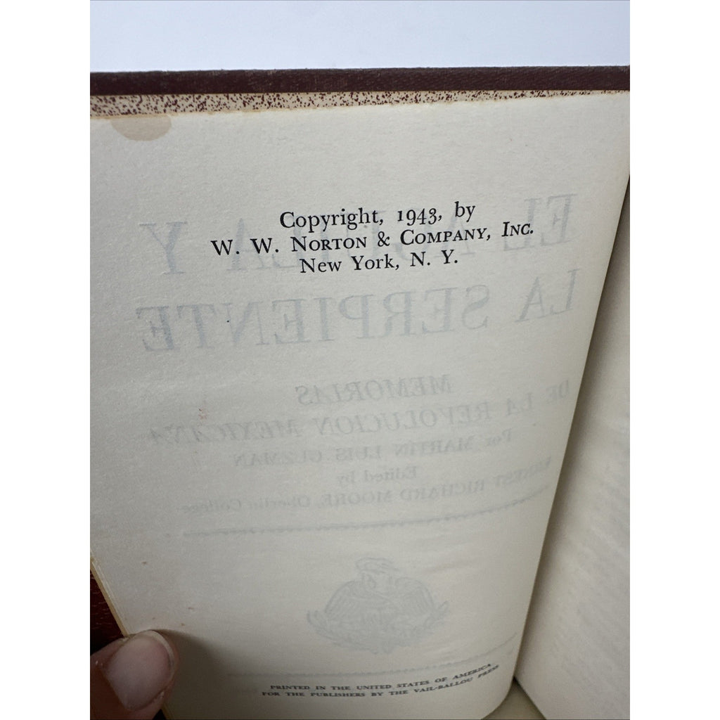 EL AGUILA Y LA SERPIENTE - GUZMAN M. L. - 1943 1st Ed