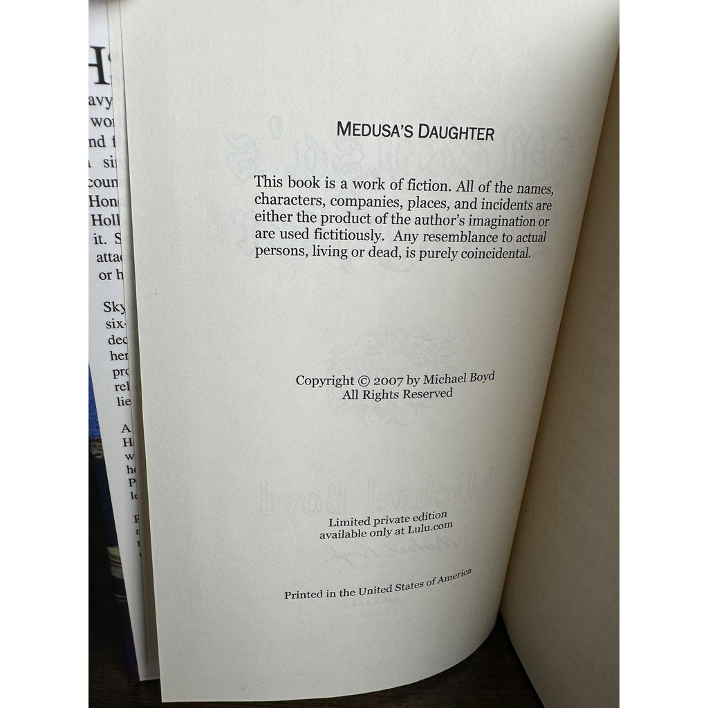 Medusa's Daughter Michael Boyd Signed First Edition Limited Private Hardcover