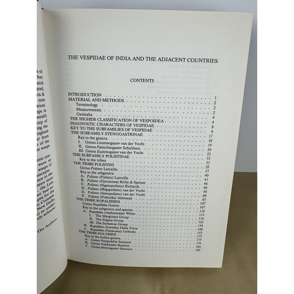 The Social Wasps of India & Adjacent Countries 1989 Hardcover Entomology
