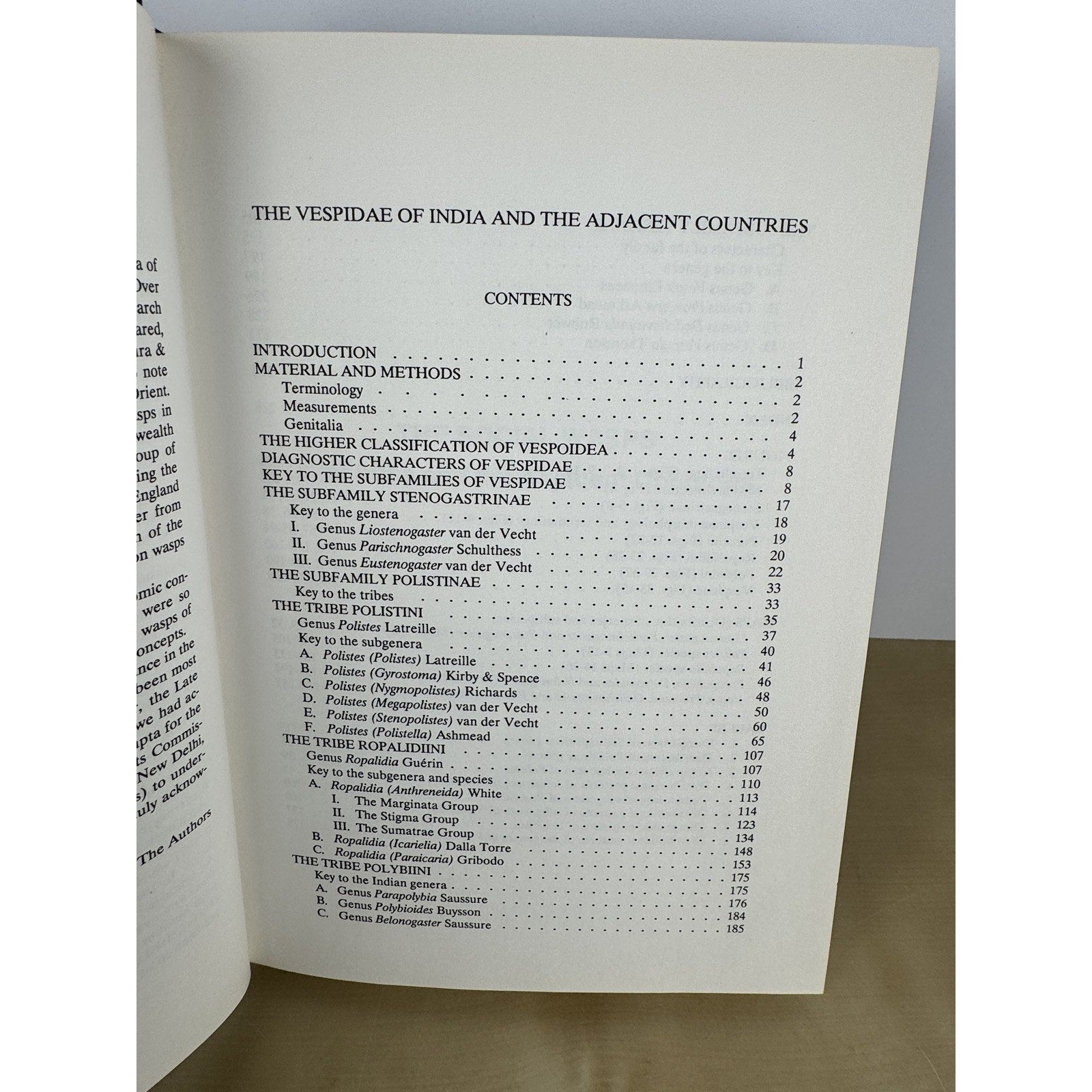 The Social Wasps of India & Adjacent Countries 1989 Hardcover Entomology