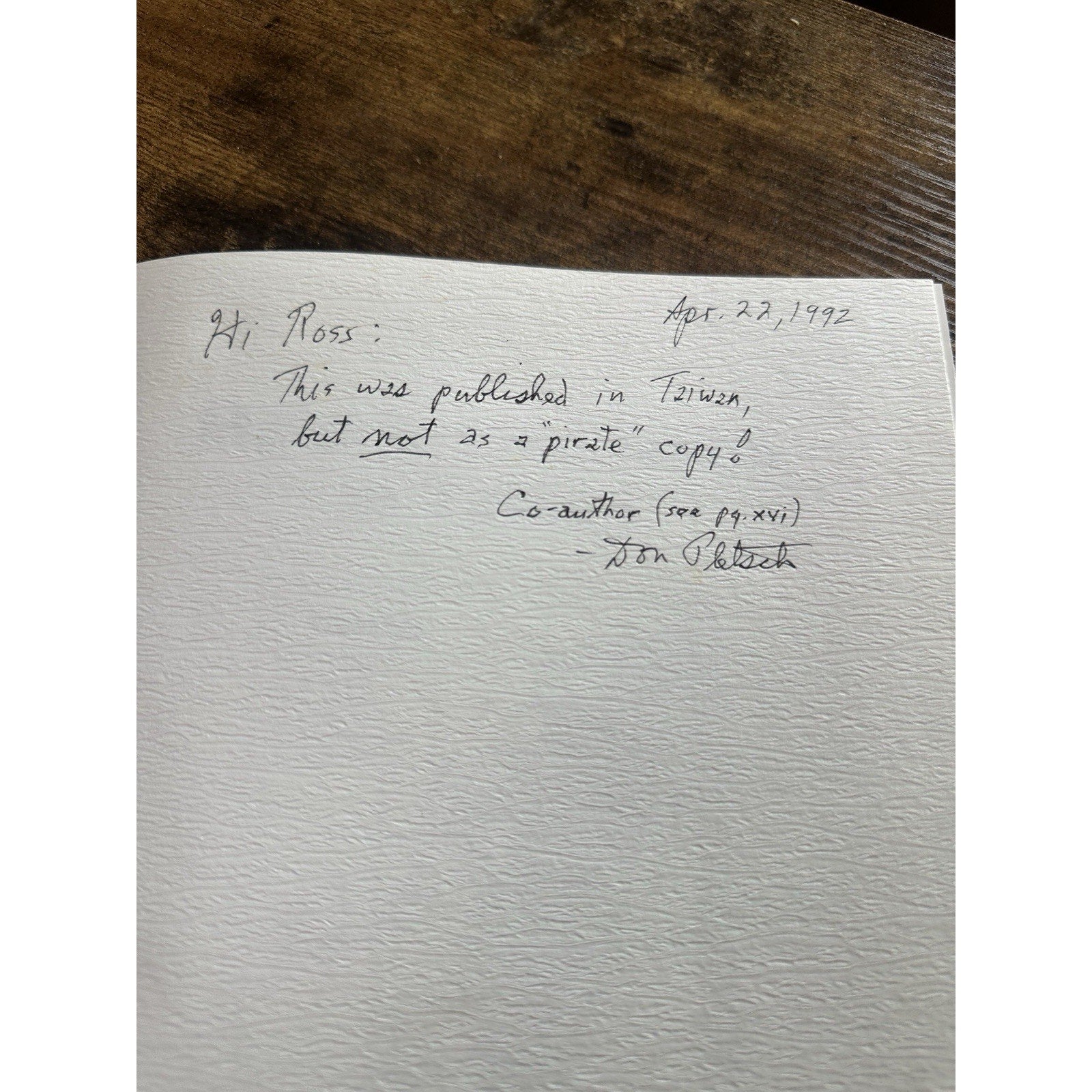 Malaria Eradication in Taiwan - 1991 - Signed by co-author