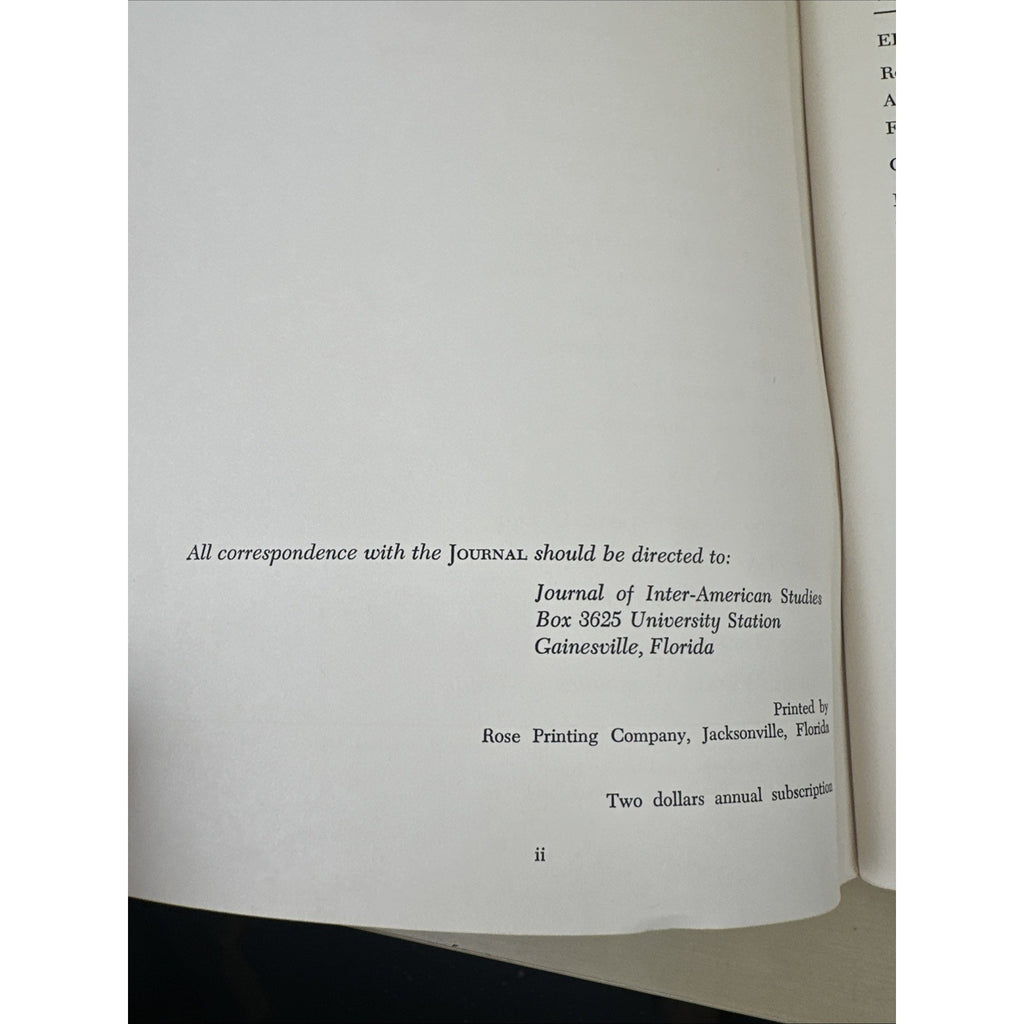 JOURNAL OF INTER-AMERICAN STUDIES, VOL. I, 3 Number 2, 3 and 4 Apr Jul Oct 1959